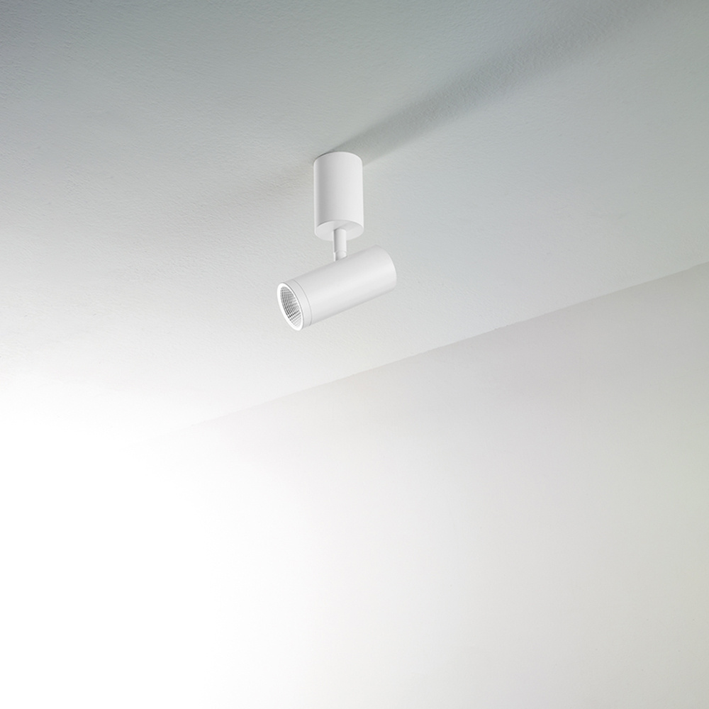 foto del prodotto faretto singolo moderno big canor metallo bianco led