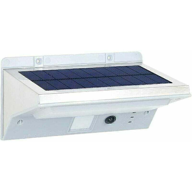 foto del prodotto faretto solare faretto da parete, faretto solare faretto da esterno impermeabile con sensore di movimento acciaio inossidabile lablanc