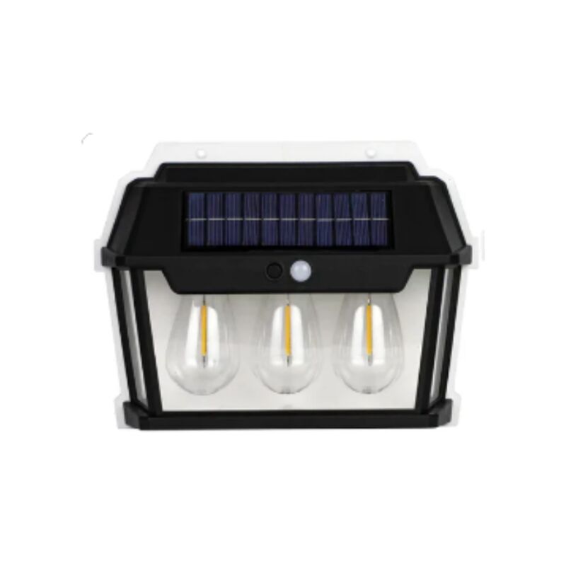 foto del prodotto faretto solare lampada applique 3w da esterno sensore movimento luce calda ip65 hw 999 3