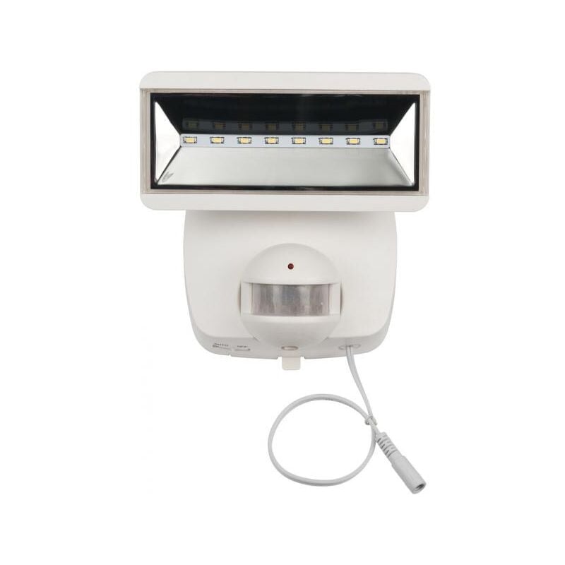 foto del prodotto faretto solare led ip44 sol 800 con rilevatore di movimento a infrarossi bianco brennenstuhl