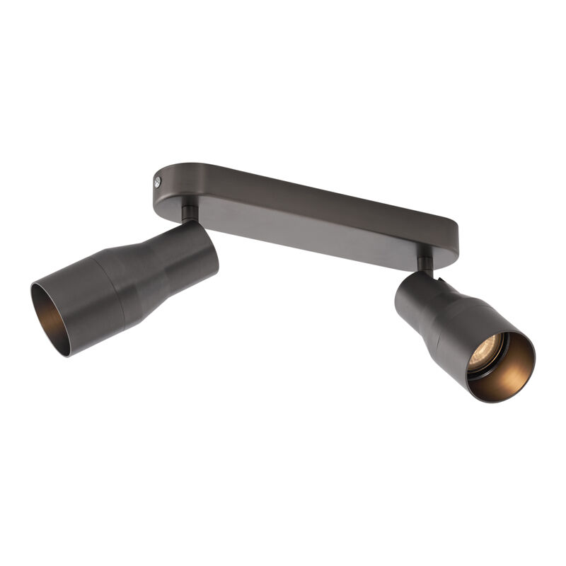 foto del prodotto faretto stanley moderno alluminio gunmetal tondo max. 2 x watt qazqa