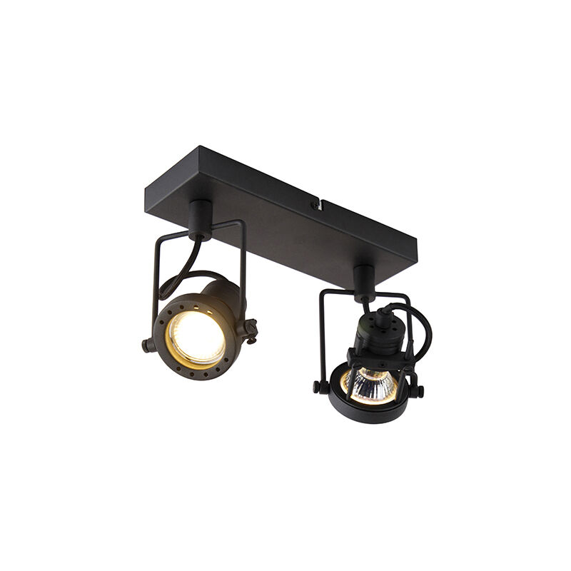 foto del prodotto faretto suplux industriale acciaio nero oblungo max. 2 x watt qazqa