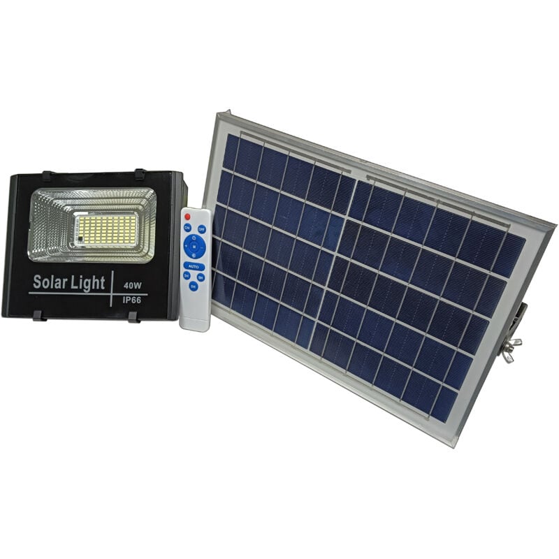 foto del prodotto faretto talox + pannello solare led con telecomando 40w