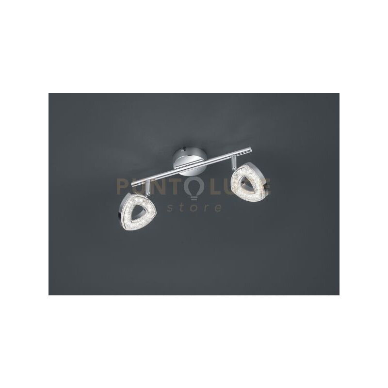 foto del prodotto faretto tours barra 2 spots led integrati in diffusore triangolo cromato r82132106