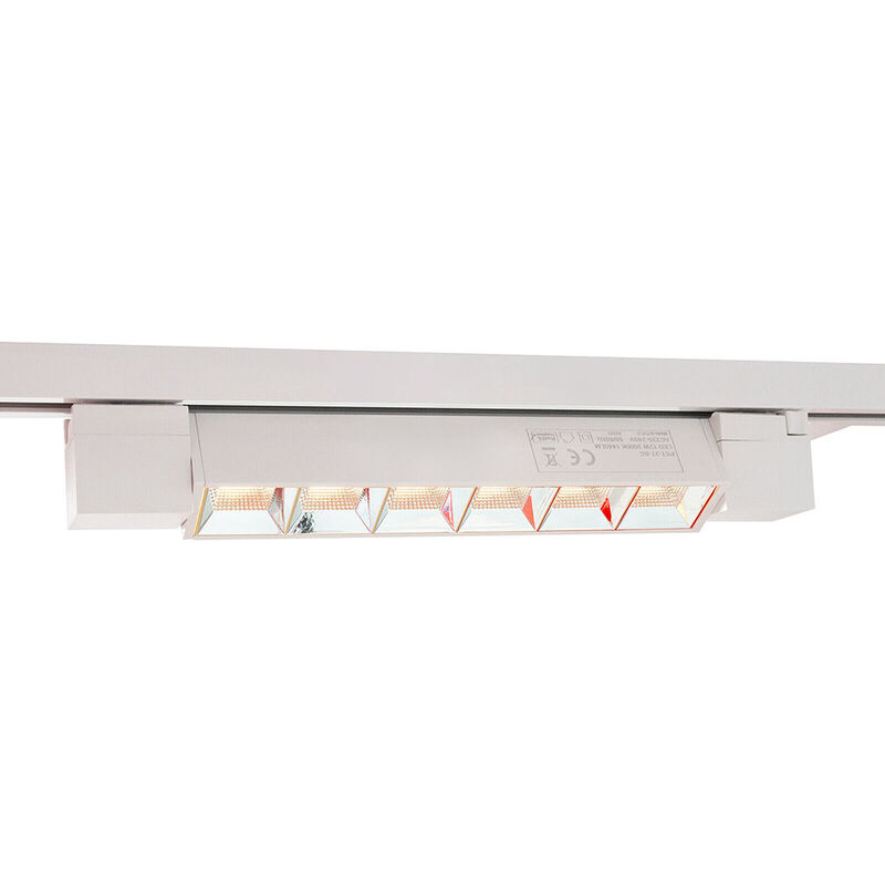 foto del prodotto faretto track orientabile da binario 12 watt 6 led faro bianco monofase luce fredda 6500k