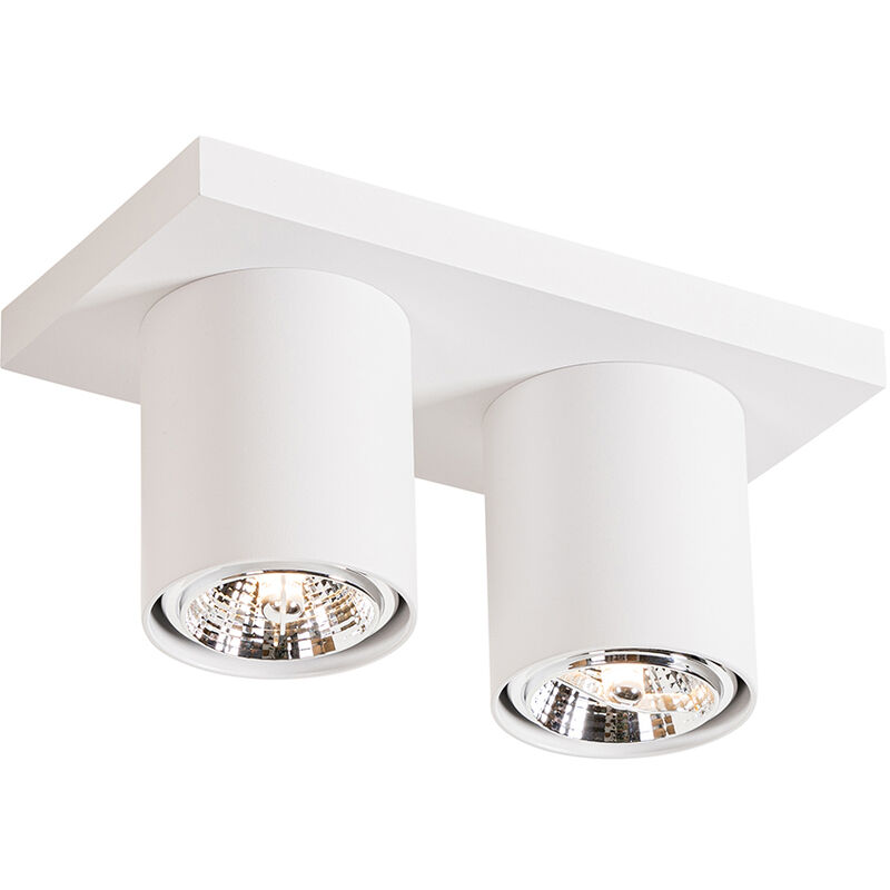 foto del prodotto faretto tubo - moderno - alluminio - bianco - oblungo max. 2 x watt - qazqa