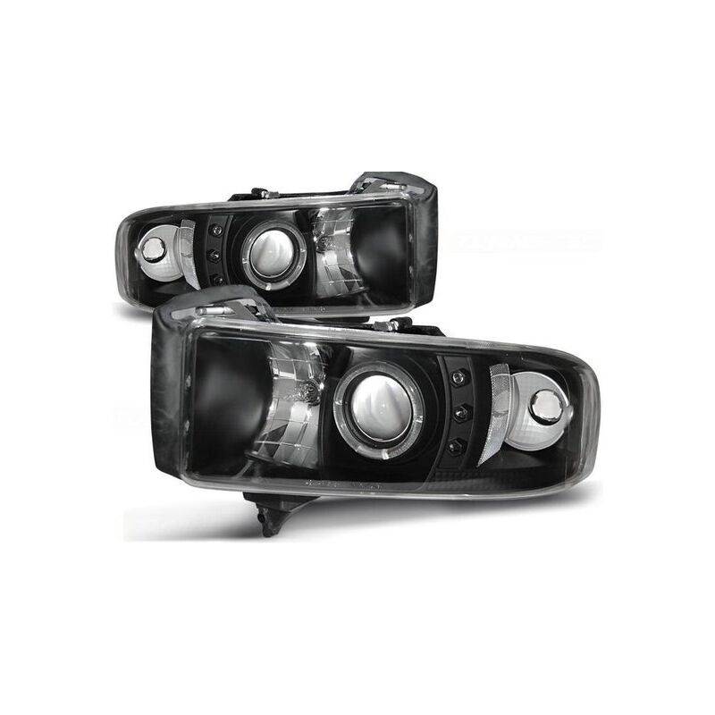 foto del prodotto fari dodge ram 94 01 angel eyes neri