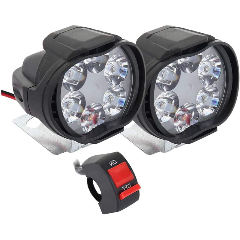 foto del prodotto fari per motociclette led luci aggiuntive, 2 pezzi fari anteriori fari aggiuntivi per motociclette 12v faretti antinebbia con interruttore per camion