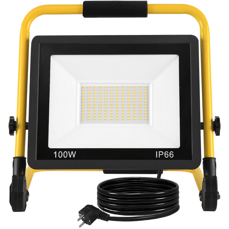 foto del prodotto fari portatili led faretto da costruzione 100w bianco caldo luce da lavoro lampada da lavoro luce di rete cavo proiettore impermeabile ip66 hengmei