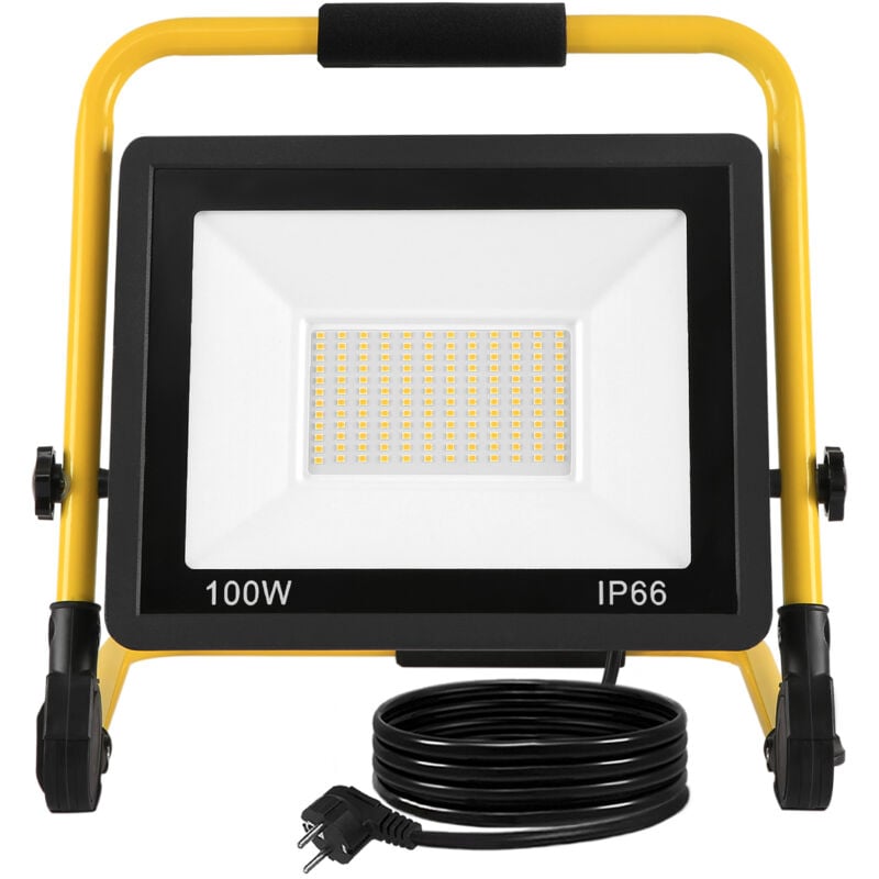 foto del prodotto fari portatili led faretto da costruzione 100w bianco freddo luce da lavoro lampada da lavoro luce di rete cavo proiettore impermeabile ip66 hengmei