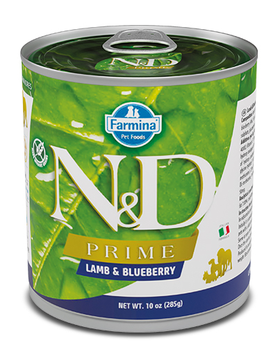 foto del prodotto farmina cane n amp d prime adulto agnello amp mirtillo lattina 285 gr