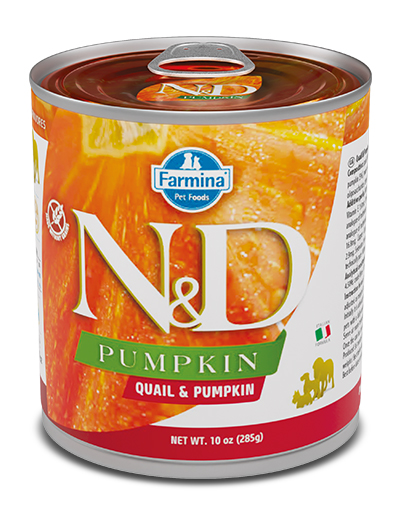 foto del prodotto farmina cane n amp d pumpkin adulto quaglia amp zucca lattina 285 gr