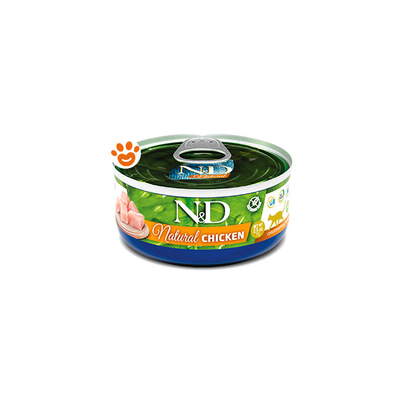 foto del prodotto farmina - cat n d natural con pollo cat n d natural con pollo - lattina da 70 gr
