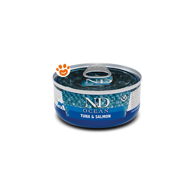 foto del prodotto farmina cat n d ocean tonno e salmone cat n d ocean tonno e salmone lattina da 70 gr