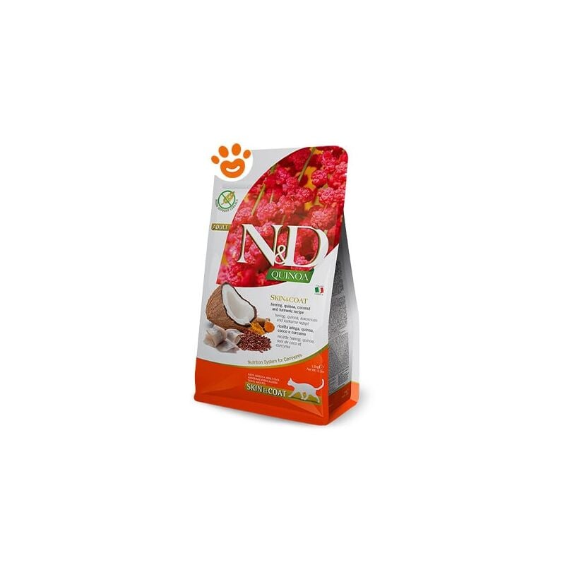 foto del prodotto farmina cat n d quinoa cat skin coat aringa farmina cat n d quinoa cat skin coat aringa sacco da 1,5 kg