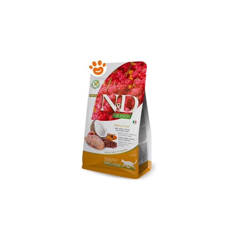 foto del prodotto farmina cat n d quinoa skin coat quaglia farmina cat n d quinoa skin coat quaglia sacco da 5 kg