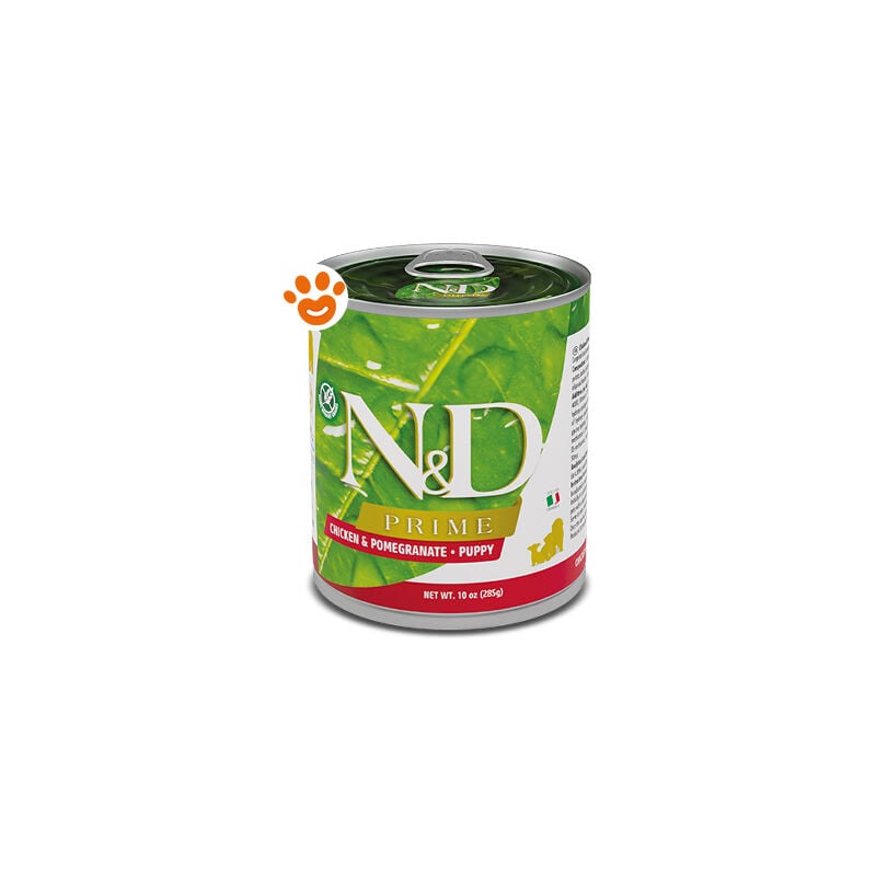 foto del prodotto farmina dog n d prime puppy pollo e melograno dog n d prime puppy pollo e melograno lattina da 285 gr