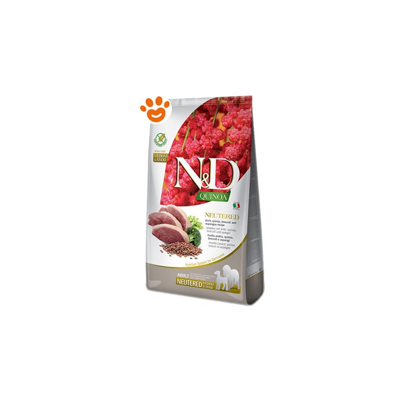 foto del prodotto farmina dog n d quinoa neutered adult medium maxi anatra broccoli e asparagi dog n d quinoa neutered adult medium maxi anatra broccoli e asparagi