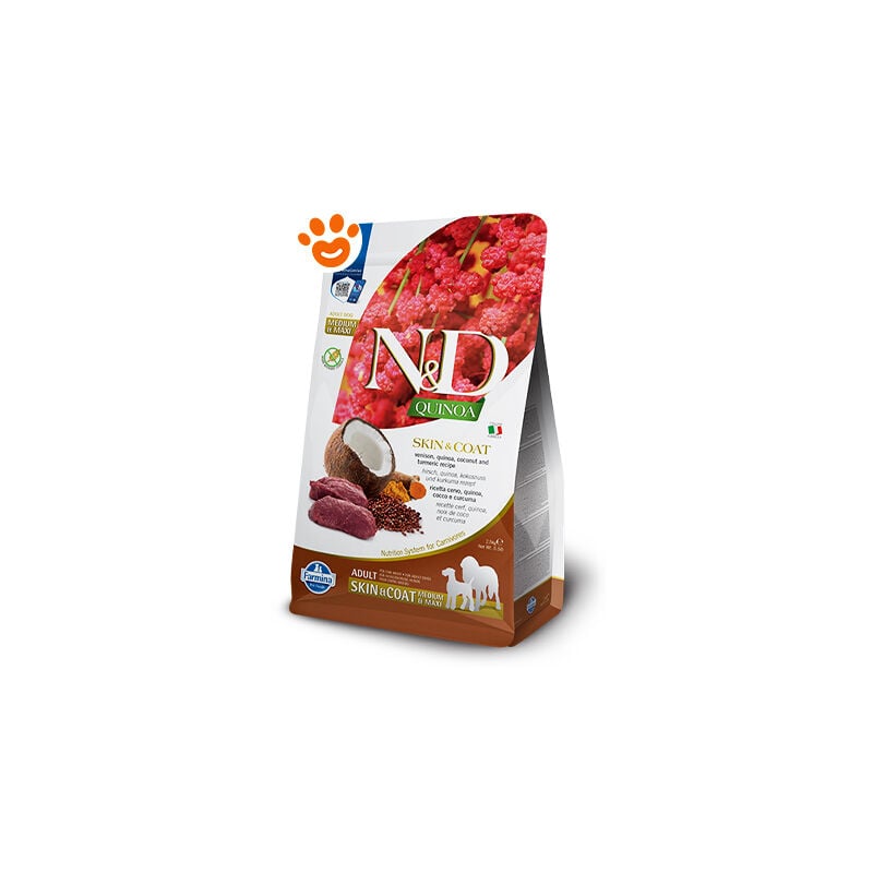 foto del prodotto farmina dog n d quinoa skin coat medium maxi cervo dog n d quinoa skin coat medium maxi cervo sacco da 2,5 kg