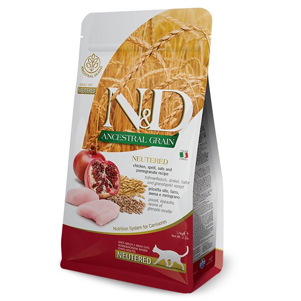 foto del prodotto farmina n&amp;d ancestral grain feline neutered pollo e melograno - 5 kg - croccantini per gatti - spedizione gratis da 39€