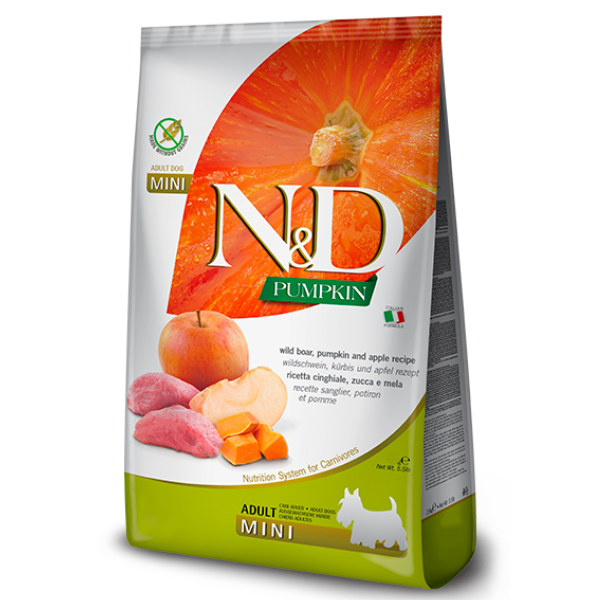 foto del prodotto farmina n&amp;d grain free pumpkin adult mini cinghiale e mela - 7 kg - croccantini per cani - spedizione gratis da 39€