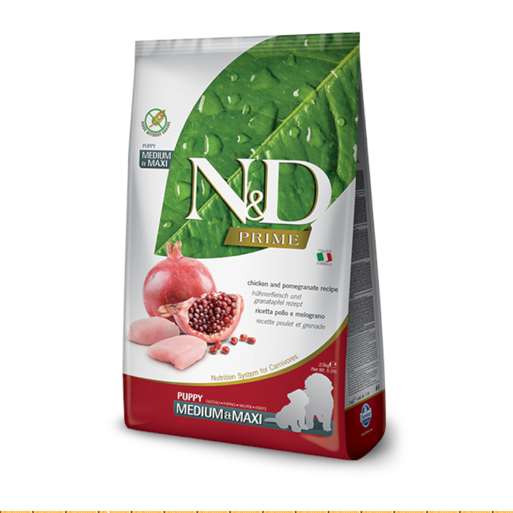 foto del prodotto farmina n d prime puppy medium maxi pollo melograno 12 kg