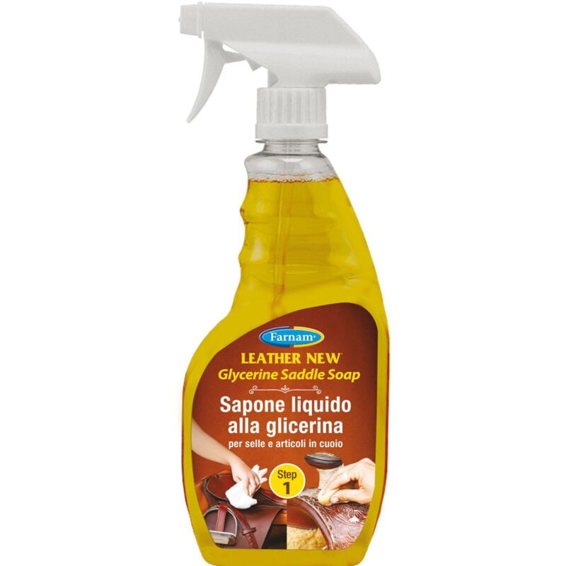 foto del prodotto farnam sapone spray autopulente alla glicerina per la cura del cuoio leather new glycerine saddle soap 473 ml