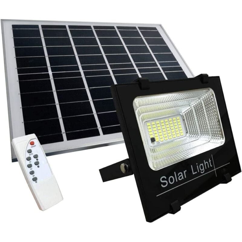 immagine 0 del prodotto faro 10w con pannello solare crepuscolare e telecomando a distanza tempo di saldi