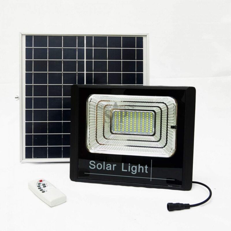 foto del prodotto faro a led da 50w smd luce bianca pannello solare con sensore e telecomando tempo di saldi
