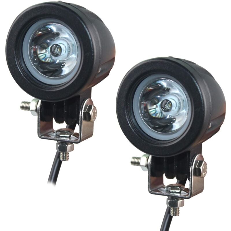 foto del prodotto faro a led per moto, luce da lavoro eklamp da 2 , luce aggiuntiva per moto 2 pezzi nero, rotondo da 2 .