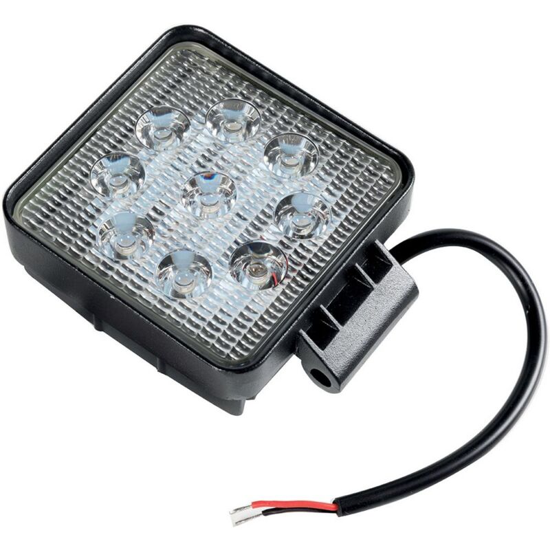 foto del prodotto faro ausiliario 9 led quadrato auto nero, indicatore fuori strada, 27w 180lm, 9 32v