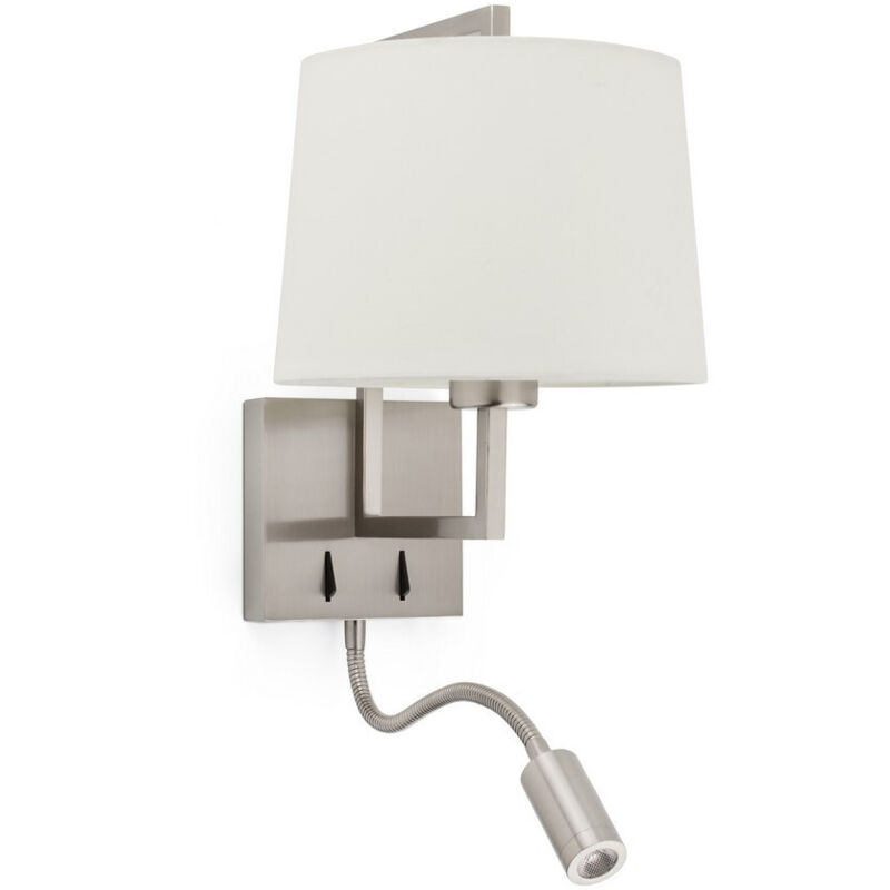 foto del prodotto faro barcelona faro frame lampada da lettura lampada da parete nickel, e27
