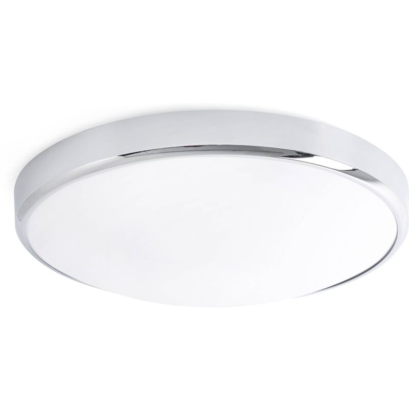 foto del prodotto faro barcelona faro kao plafoniera led a filo per bagno cromo, ip44 bianco
