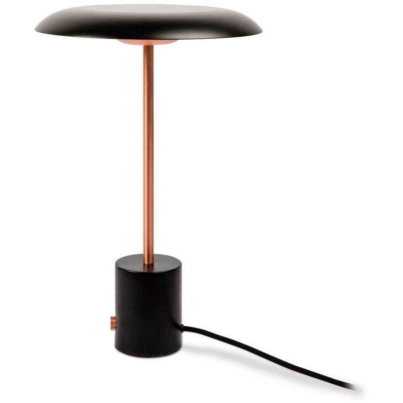 foto del prodotto faro barcelona hoshi led lampada da tavolo nera e rame spazzolato marca faro