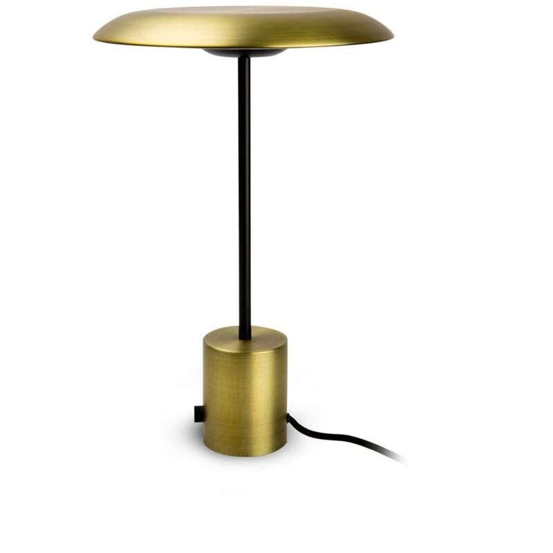 foto del prodotto faro barcelona hoshi led lampada da tavolo oro satinata e nera marca faro