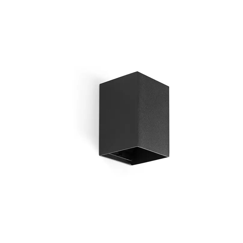 foto del prodotto faro barcelona lampada da parete lune quadrata liscia nera con interruttore 40531