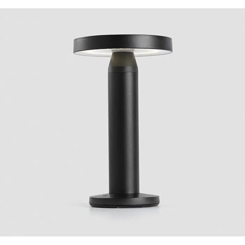 foto del prodotto faro barcelona lampada led da tavolo cairo, nera, plastica, ip44, 21 cm