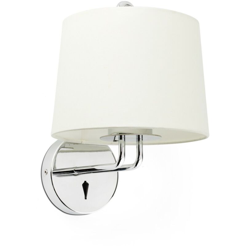 foto del prodotto faro barcelona montreal lampada da parete cromo beige