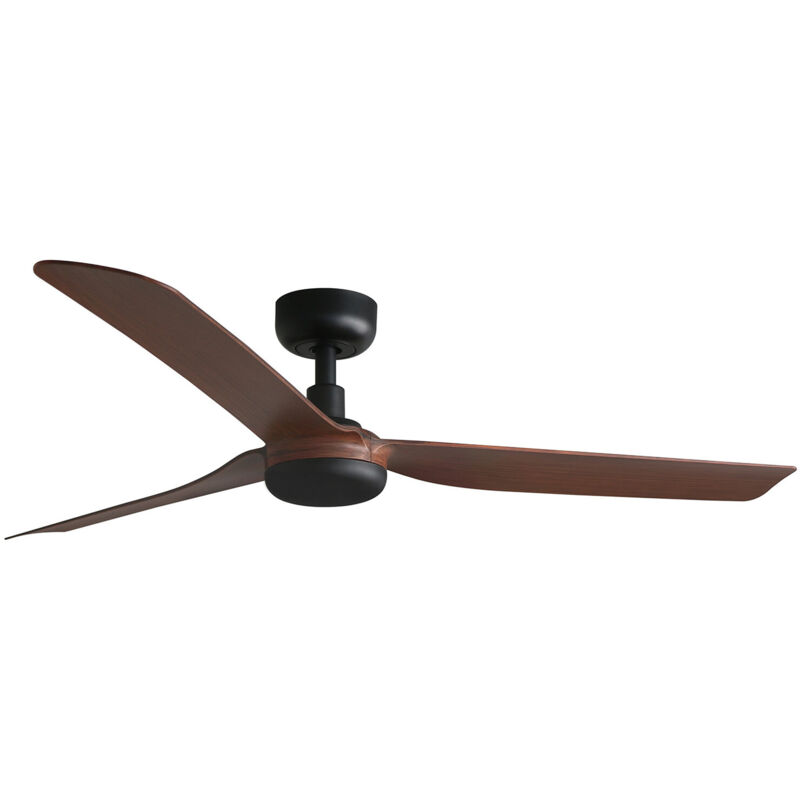 foto del prodotto faro barcelona punt m ventilatore nero legno scuro dc