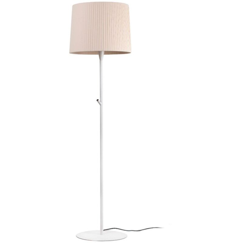 foto del prodotto faro barcelona samba lampada da pavimento bianca encintada beige