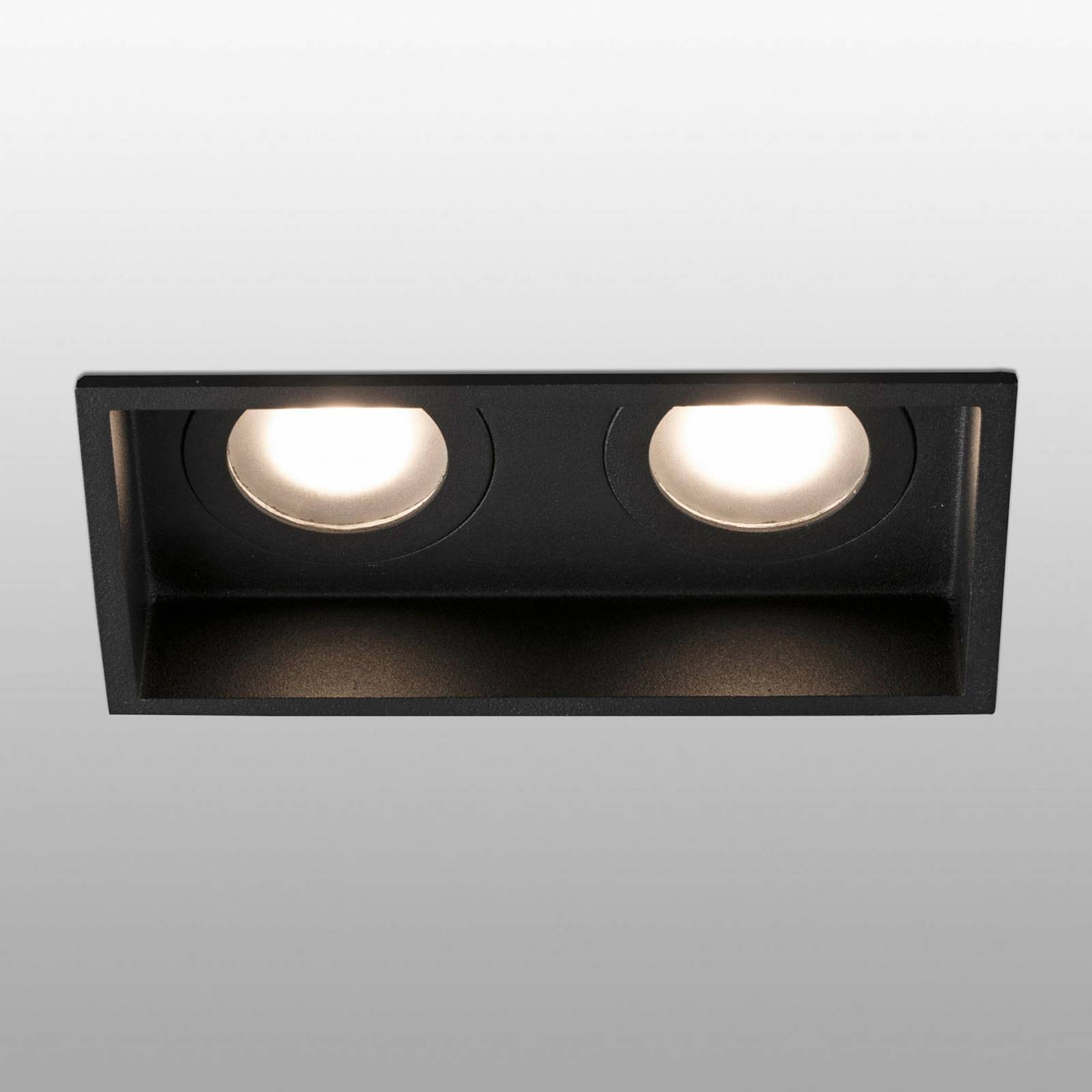 foto del prodotto faro barcelona spot incasso hyde 2 luci ip44 nero