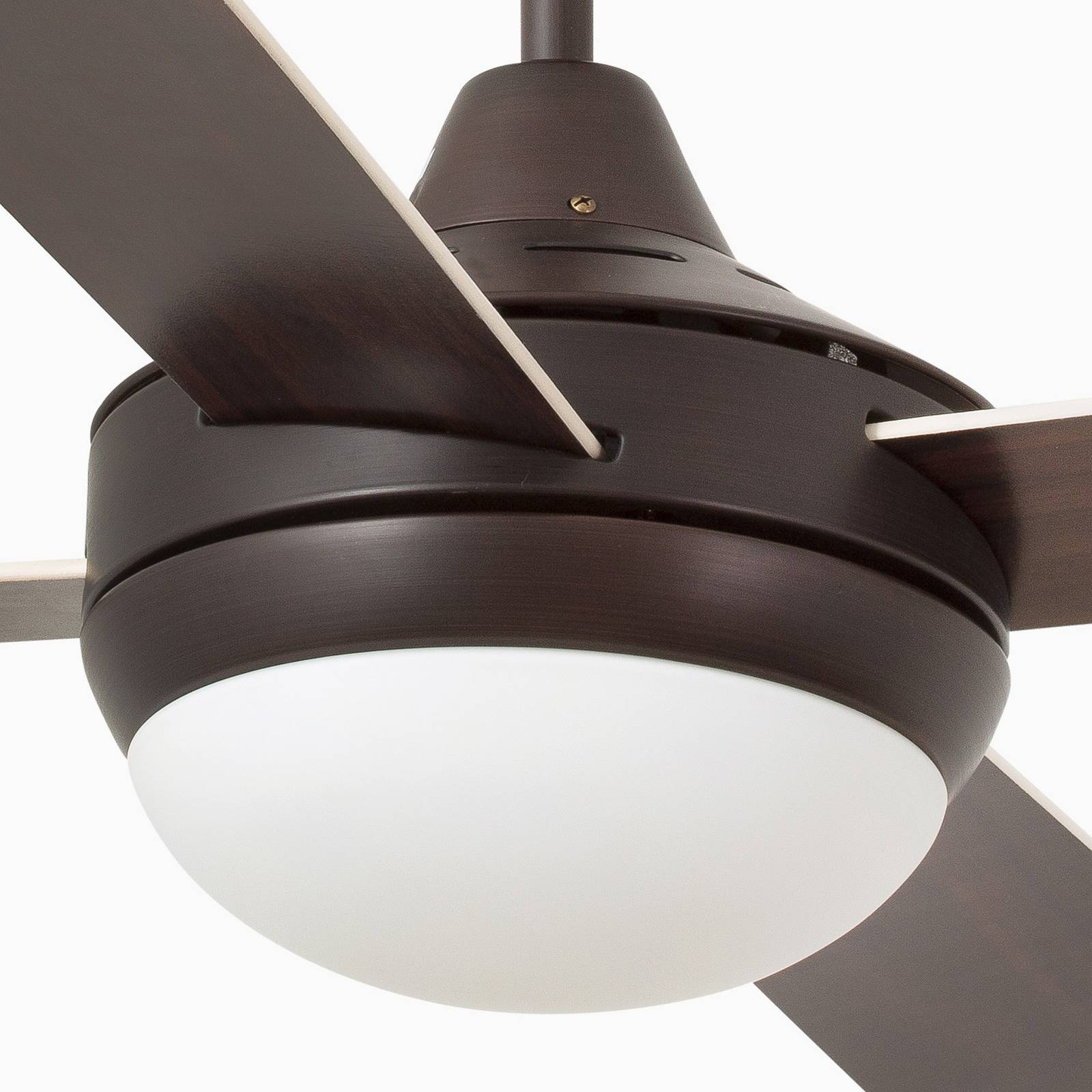 foto del prodotto faro barcelona ventilatore da soffitto icaria l con marrone chiaro mogano