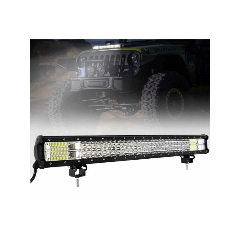 foto del prodotto faro barra supplementare profondita auto fuoristrada. 12v 24v 96 led 288w 6000k