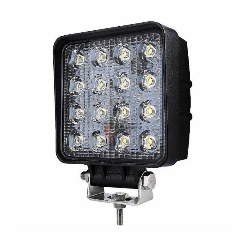 foto del prodotto faro da lavoro 16 led epistar a largo raggio freddo 48w ip67