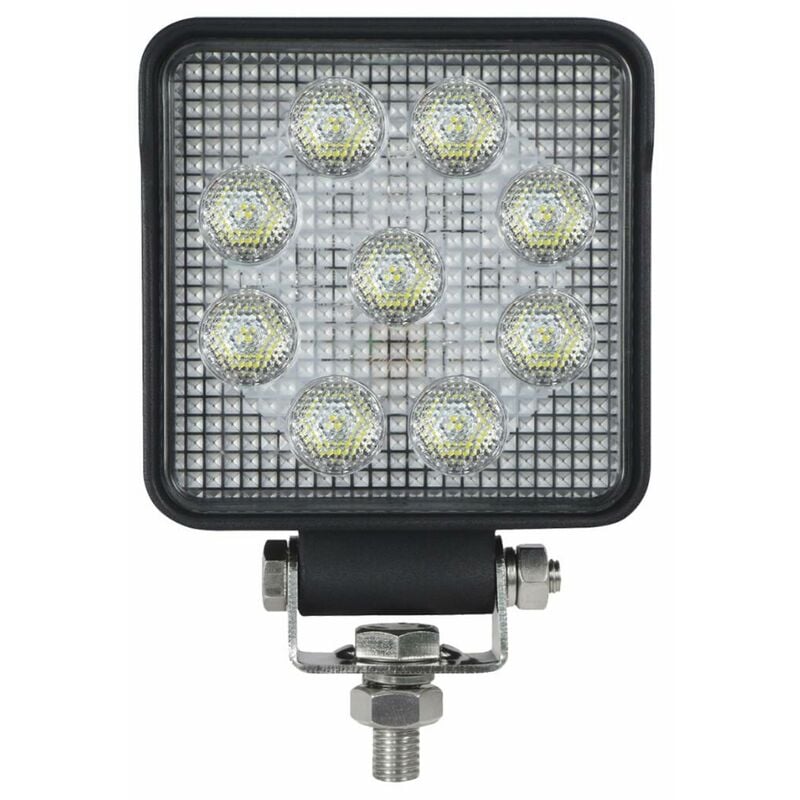 foto del prodotto faro da lavoro 9 led osram quadrato ad ampio raggio freddo 13,5w ip67 ip69k