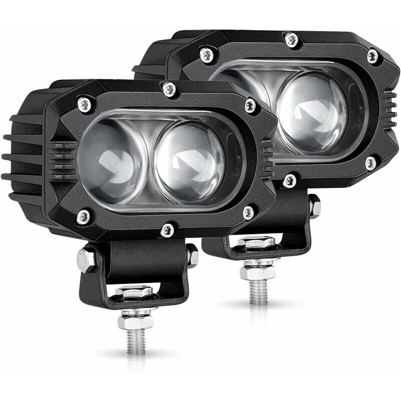 foto del prodotto faro da lavoro a led da 2 pezzi da 4 pollici 80w 9600lm proiettore fari a lungo raggio led per moto 4x4 fendinebbia a led barra luci aggiuntive per