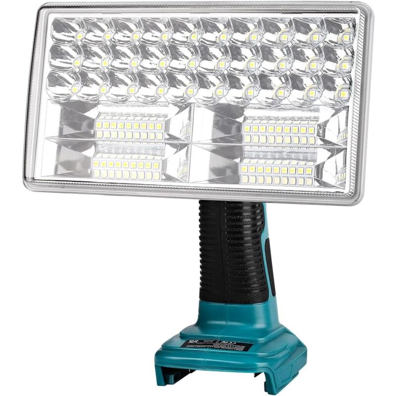 foto del prodotto faro da lavoro a led senza fili da 30 w, faretto da costruzione portatile yex bur 3200lm con porta usb alimentato da batterie agli ioni di litio