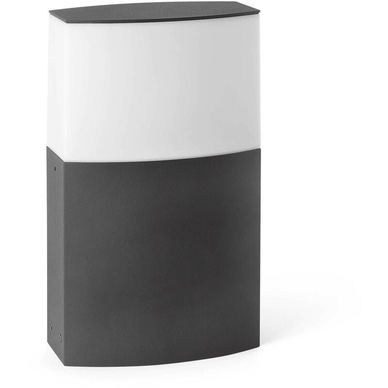 foto del prodotto faro datna piedistallo per paletto da esterno 1 luce bianco, grigio scuro ip44, e27