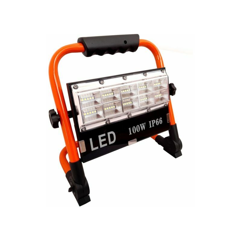 foto del prodotto faro faretto led 100w batteria ricaricabile portatile torcia da lavoro 8505 smd
