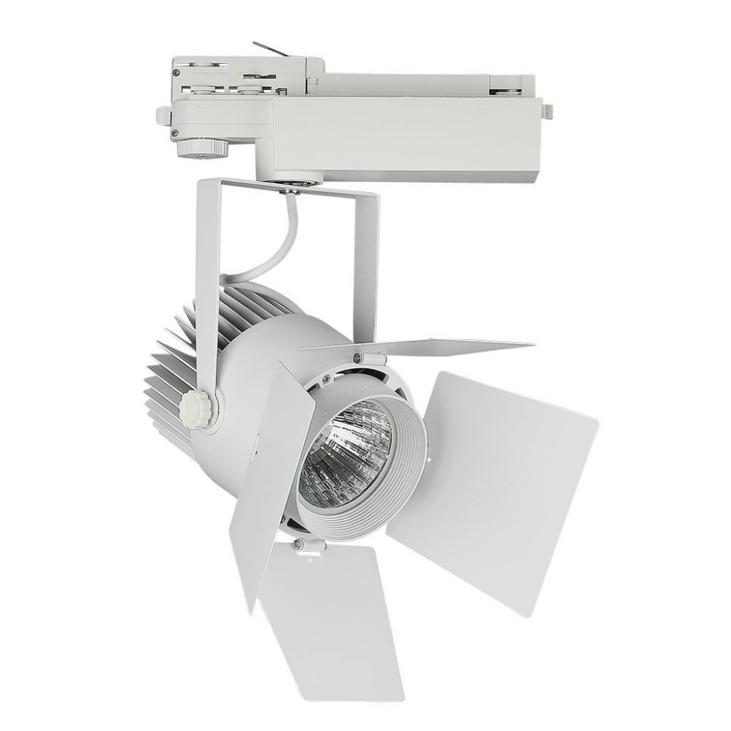 foto del prodotto faro faretto led 33w con binario tracklightlight samsung chip white body 5000k